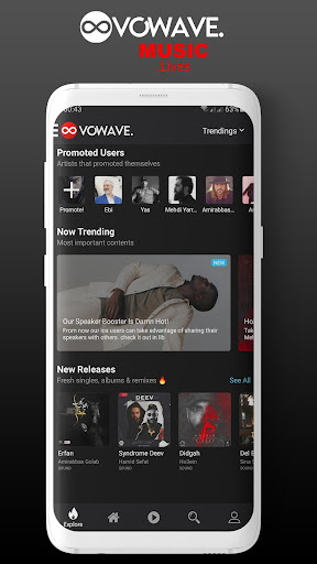 Android application VOWAVE – Music Social Network screenshort
