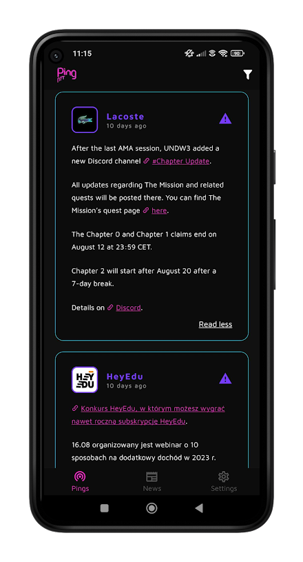 NFT Ping Screen 2