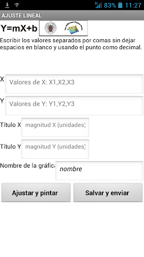 Android application Ajuste Lineal screenshort