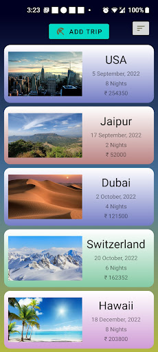 Android application Trip Planner & Expense Tracker screenshort