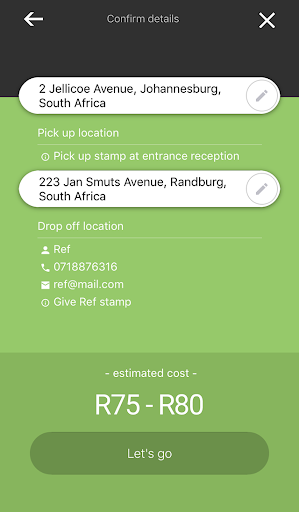 Android application Sendr Partner screenshort