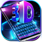 3D blue tech dimensional Keyboard icon