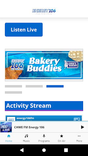 Android application Energy 106 screenshort