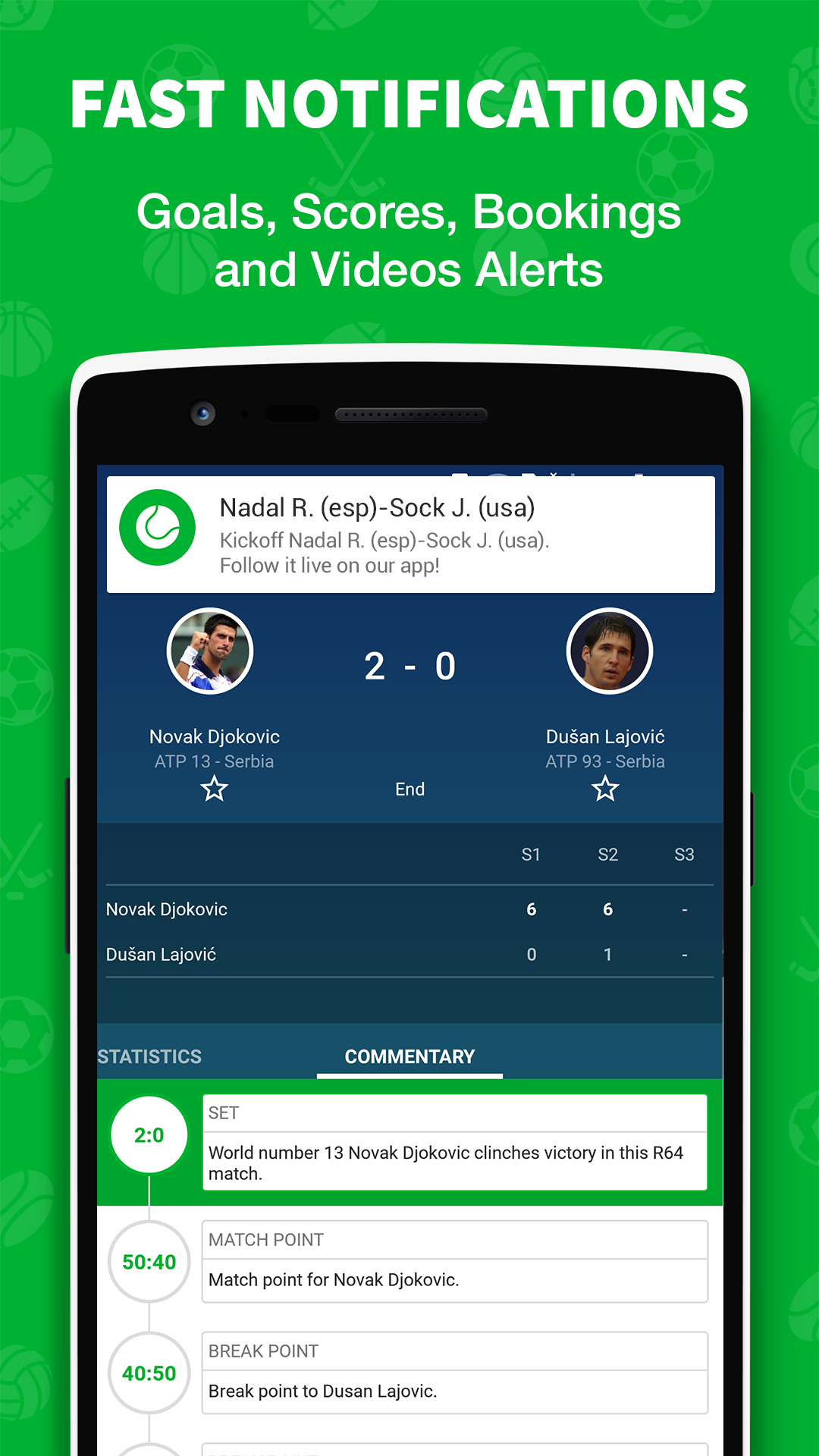 Android application Skores - Live Scores screenshort