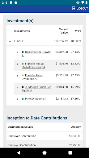 K-M Capital Accounts Screen 3
