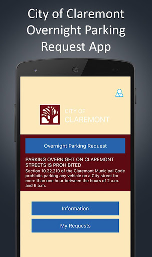 Android application Claremont Overnight Parking screenshort
