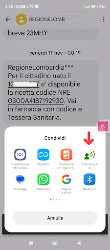 Dimmi Codice Screen 3