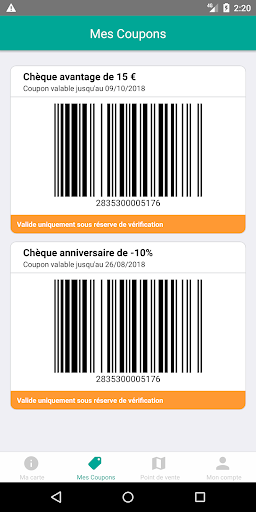 Ma carte Avantages Screen 2