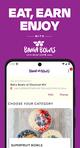 Android application Bahia Bowls screenshort