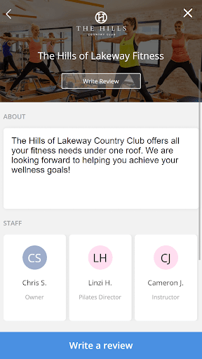 Android application The Hills Fitness screenshort