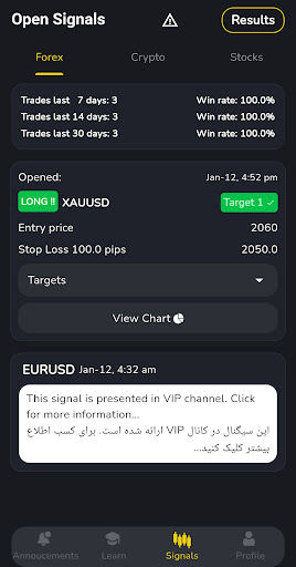 Forex & Crypto Signal Screen 2