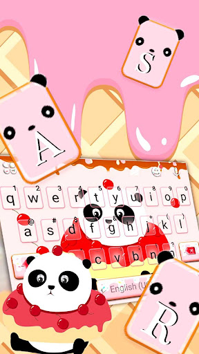 Cute Donut Panda Keyboard Them Screen 2