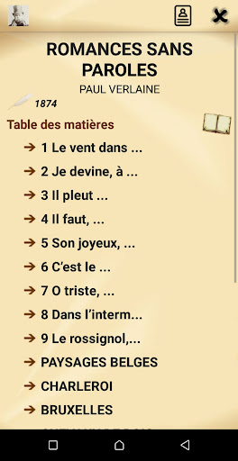 Android application Romances sans paroles screenshort