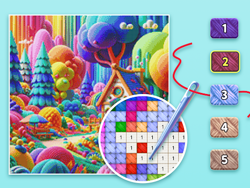 Cross Stitch: Color by Number - Puzzle - games