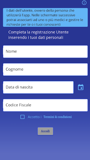 Android application pazienterapido screenshort