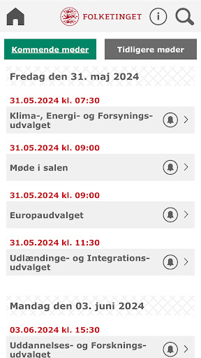 Android application Tv fra Folketinget screenshort