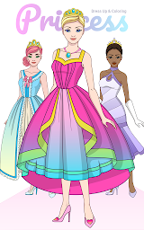 Princess Dress Up & Coloring