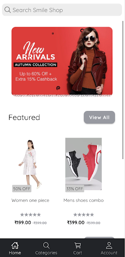 Android application Smile Shop screenshort