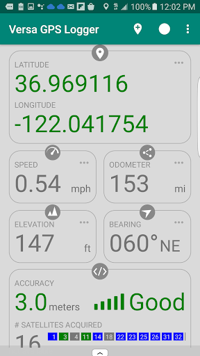 Versa GPS Logger Screen 2