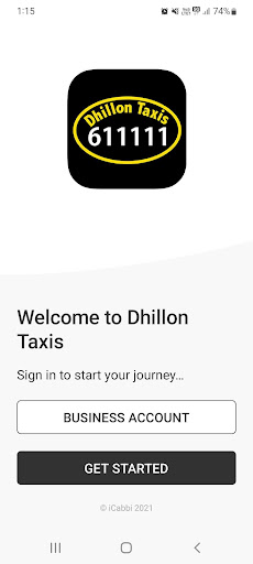 Android application Dhillon Taxis screenshort