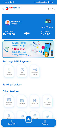 Android application Mana Recharge screenshort