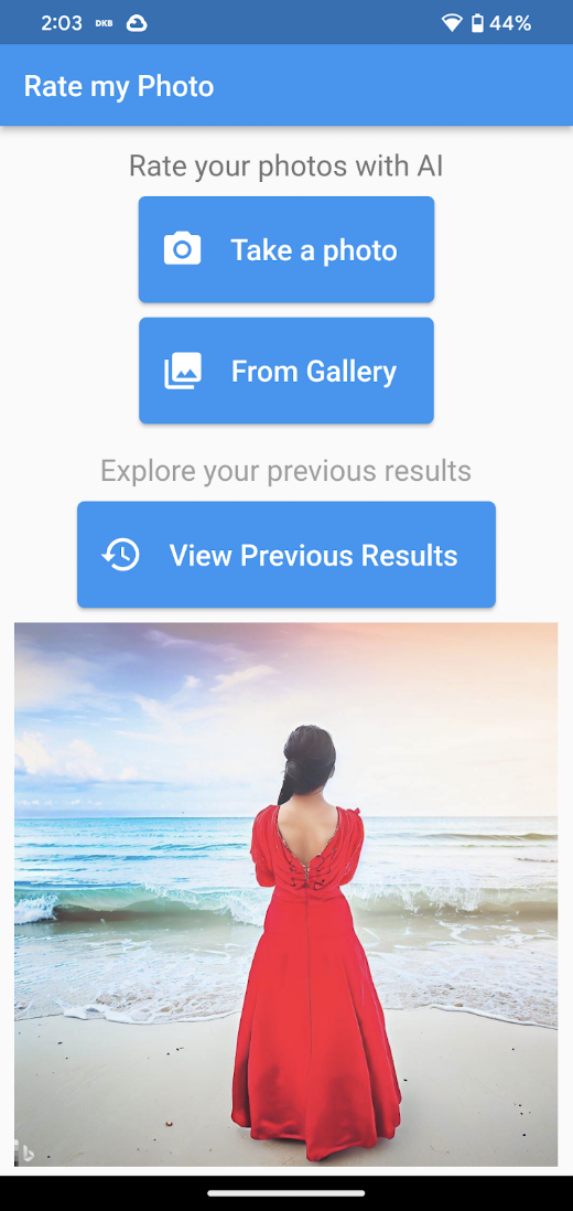 Android application Rate my Photo screenshot