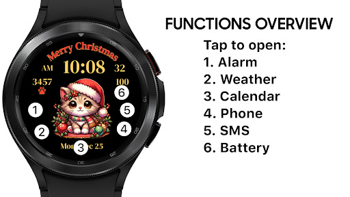 Android application AZ270ChristmasCatWatchFace screenshort