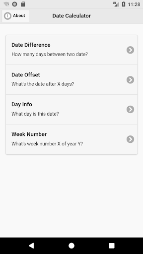 Android application Date Calculator Easy screenshort
