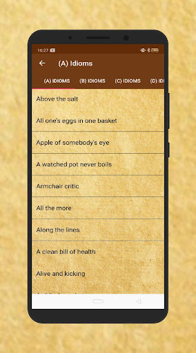 Android application Idioms & Phrases in English screenshort
