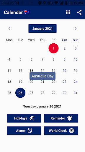 Android application Australian Calendar 2024 screenshort