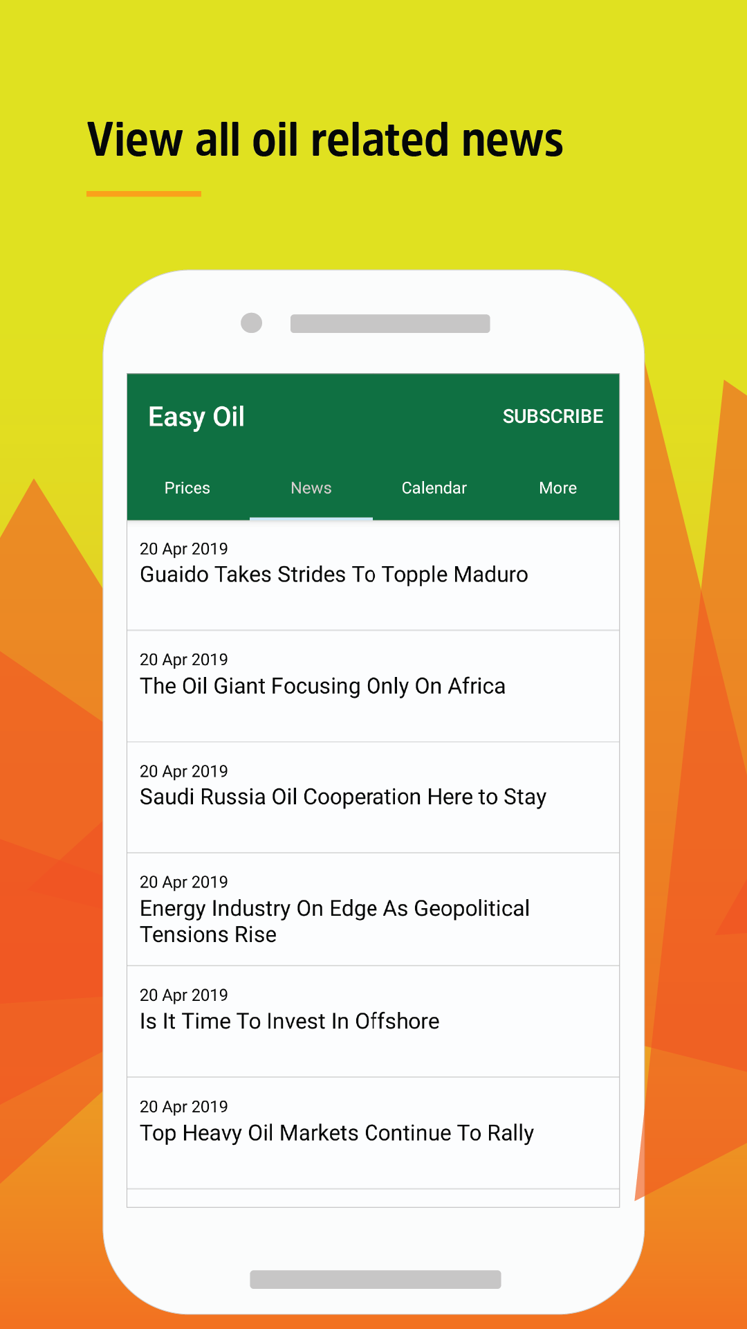Android application Easy Oil Tracker screenshort