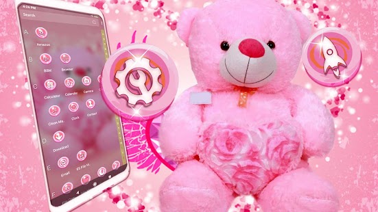 Pink Teddy Bear Theme Screenshot