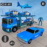 US Police Car Robot Transport icon