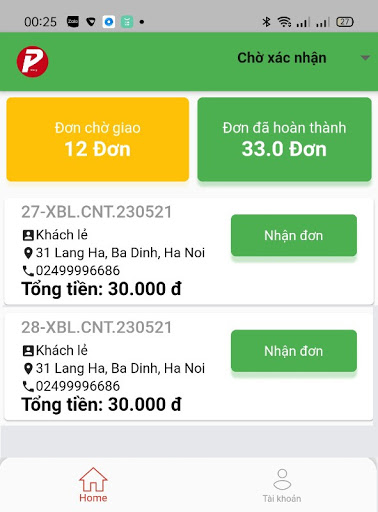 MasterPro Giao Hàng Screen 2