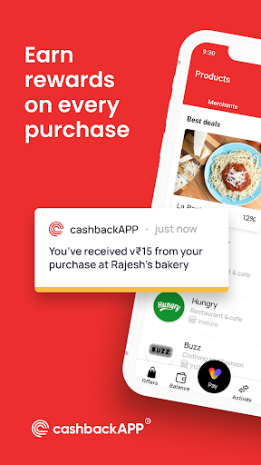 Android application cashbackAPP screenshort