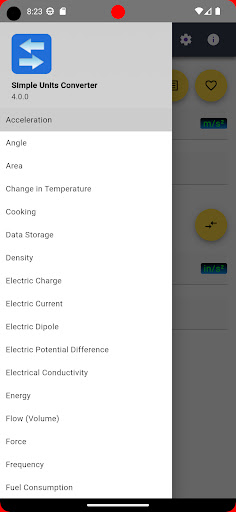 Android application Simple Units Converter Lite screenshort