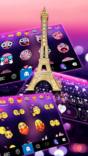 Romantic Paris Night Keyboard Theme 6.0.1223_10 screenshots 4