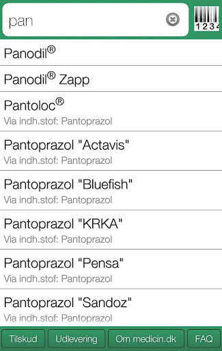 Android application min.medicin.dk screenshort