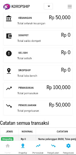Reseller Dropship Accounting Screen 2