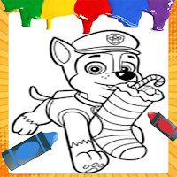 Puppy Patrol Coloring Game Paint Cartoon Colors