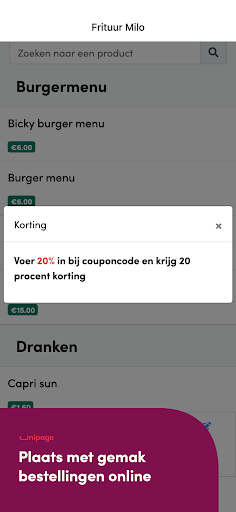 Android application Frituur Milo screenshort