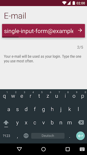 Demo material-singleinputform Screen 3
