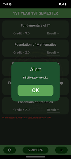 UOV IT GPA CAL Screen 3