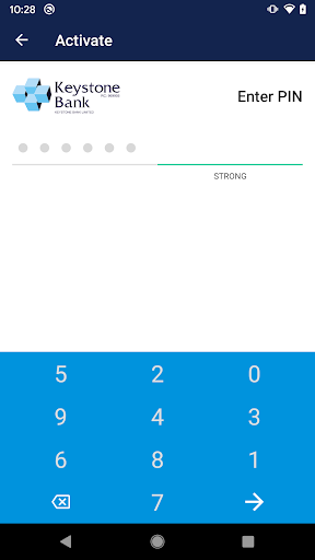 Keystone Bank mToken Screen 2