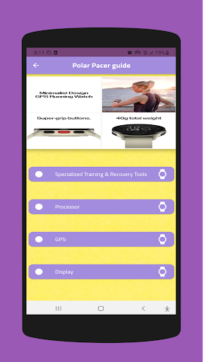 Android application Polar Pacer guide screenshort