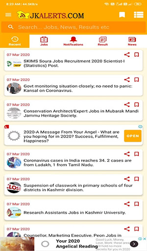 JKALERTS J&K Job, News updates Screen 3
