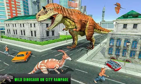 DINOSSAUROS INVADIRAM A CIDADE E DESTRUÍRAM TUDO!!! - Jurassic The City  Rampage (jogos de celular) 