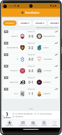 Android application Kings League Fans Resultados screenshort