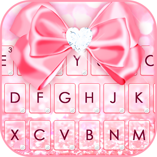 Glitter Pink Bow Keyboard Them  Icon