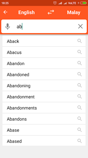 Android application English To Malay Dictionary screenshort